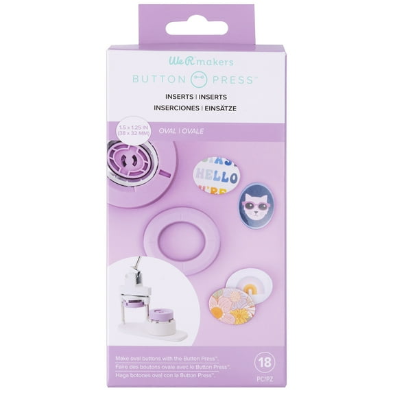 We R Button Press Insert 19/Pkg-Small Oval (45mm)