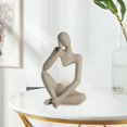 thumbnail image 1 of Estatuilla moderna Soledad Figura Pensador abstracto beige, 1 of 10