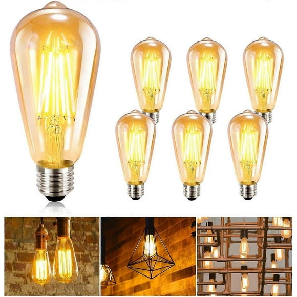 2025 Suitable Vintage Light Bulb 6 Pcs Edison Light Bulb E27 Edison LED Bulb Incandescent Bulbs Antique Light Bulb