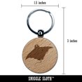 thumbnail image 2 of Manta Ray Solid Round Keychain Charm Tag - Engraved Wood, 2 of 6