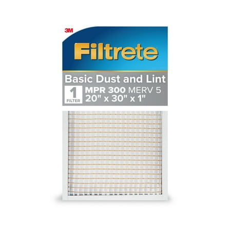 Filtrete 20x30x1 Air Filter, MPR 300 MERV 5, Dust Reduction, 1 Filter
