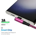 thumbnail image 5 of USB C Cable,USB a to USB C Cable 6ft 3Pack FiveBox Nylon Braided Right Angle Fast USB C Charging Cord Type C Charger Cord for Samsung,Black Rose, 5 of 7