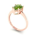 thumbnail image 2 of Solitaire Engagement Ring for Women - 2ct Natural Peridot in 18K Rose Gold Promise Ring, 2 of 6