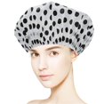 thumbnail image 1 of Women Fashion Shower Caps, Extra Large Reusable Elastic 100% Waterproof Bathing Hair Cap, 1 of 5