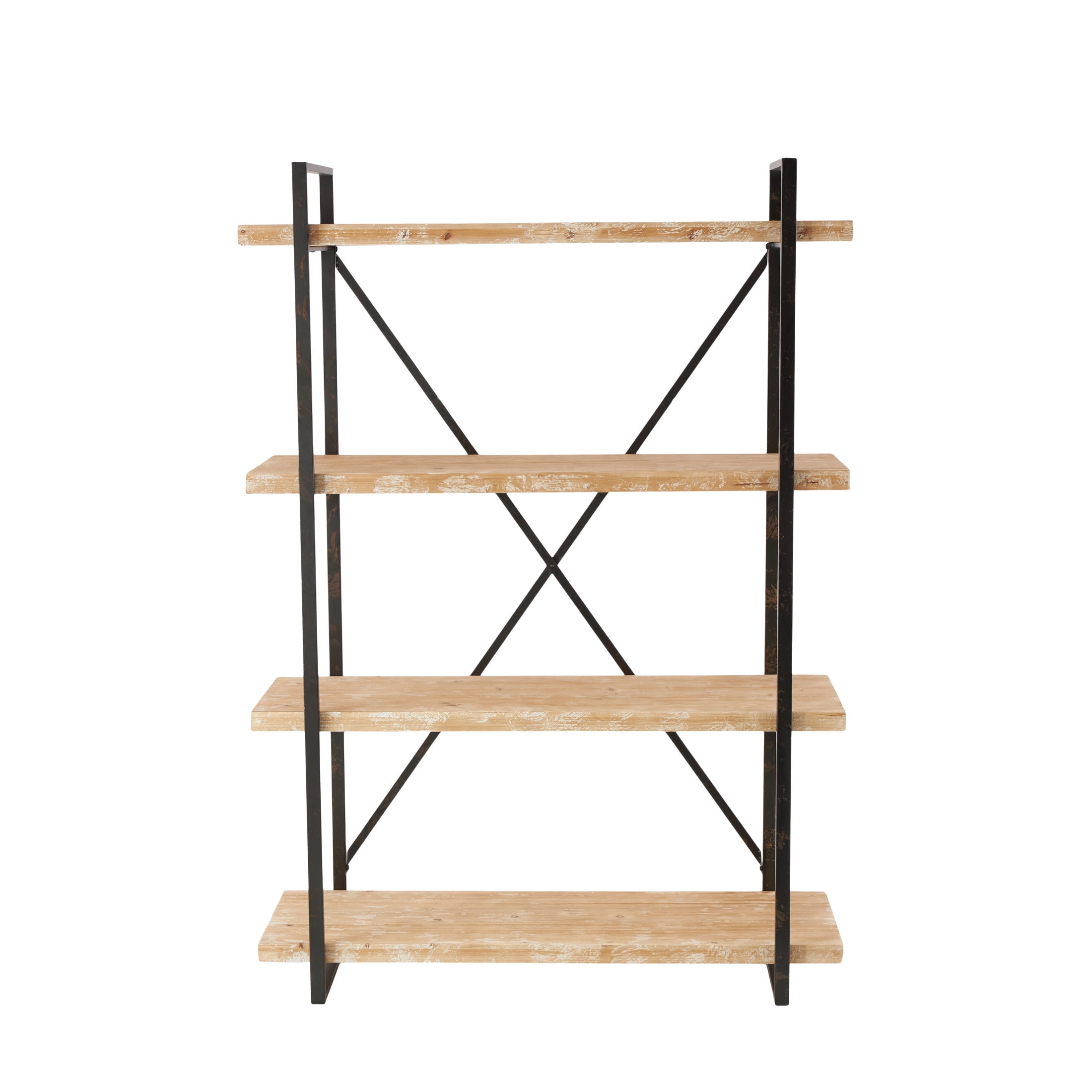 DecMode 47" x 67" Brown Wood 4-Tier Shelving Unit, 1-Piece