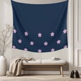thumbnail image 5 of Pink Flower Small Tapestry for Bedroom Wall Hanging Tapestry, Japanese Style Floral Navy Blue Ceiling Backdrop Tapestries Poster Blanket Wall Decor for Teens Room Living Room Dorm 23" x 28", 5 of 8