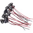 thumbnail image 1 of Paquete de 10 conectores de clip de batería de 9 V, conexiones de carcasa de cable de cuero sintético largo tipo T JAMW Sencillez, 1 of 5