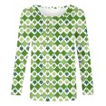 thumbnail image 5 of Staron Soldes de Liquidation T-Shirts de la Saint-Patrick pour Femmes Col Rond T-Shirts Graphiques Trèfle Irlandais Blouses Tops Tunique Bohème Décontractée Été Chemises Amples Décontractées, 5 of 5