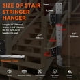 thumbnail image 3 of Outdor Adjustable Stair Stringer Hanger Heavy Duty Steel Support Bracket For Wooden Steps Construction Hardware, 3 of 4