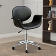 thumbnail image 6 of Metal & Wooden Office Arm Chair, Black- Saltoro Sherpi, 6 of 6