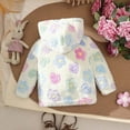 thumbnail image 7 of Ahdbta Kids Girls Hooded Jackets Button Down Long Sleeve Floral Print Coats Sherpa Fleece Lined Warm Winter Outerwears, 7 of 7
