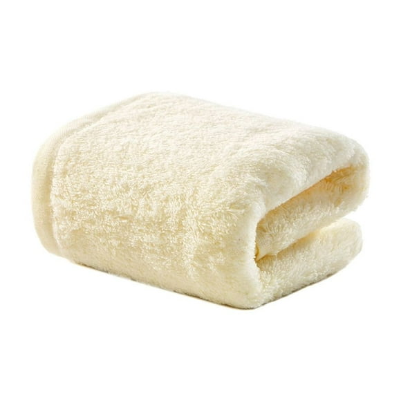 Zhuge 2 toallas de algodón puro en color liso. Toalla de manos supersuave y muy absorbente para ducha, piscina, spa y gimnasio. Uso diario: 72 x 34 cm (color crema).