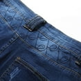 thumbnail image 6 of cllios Mens Denim Shorts Plus Size High-end Ripped Personality Big and Tall Stitching Trend Denim Shorts Jeans, 6 of 8
