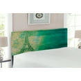 thumbnail image 2 of Eiffel Tower Headboard, Eiffel Tower Colorful Gradient Sketch in Ombre Style Drawing French Print, Upholstered Decorative Metal Bed Headboard with Memory Foam, Full Size, Teal Mustard, by Ambesonne, 2 of 4