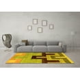 thumbnail image 3 of Ahgly Company Indoor Round Abstract Yellow Modern Area Rugs, 6' Round, 3 of 4