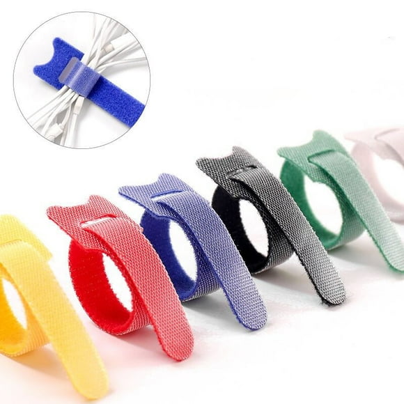 60Pcs Cable Ties, Reusable Fastening Cable Management/Wire Organizer Cord, Hook And Loop Microfiber Cloth Cord Ties, 6-Inch (Multi-Colored)