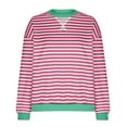 thumbnail image 4 of fheaev Oversize Sweatshirt For Womens Casual Striped Crewneck Long Sleeve Lightweight Color Block Pullover Tops Loose Fit Sweaters Cute Basic Flowy Tops Blouses Fall Outfits Fashion Y2K Clothes, 4 of 6