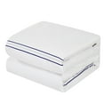 thumbnail image 5 of Chic Home Milos Cotton Comforter Set Dual Stripe Embroidered Border Hotel Collection Bed In A Bag Bedding - Includes Sheets Pillowcases Decorative Pillow Shams - 8 Piece - Queen 92x96, Blue, 5 of 6