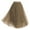 Khaki, variant on RUTAYY Women Tulle Skirt Mid-Length Elastic High Waist Pleated A-Line Pommel Skirt Solid Color Flowy Swing Pleated Beach Skirts