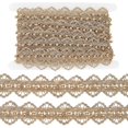 thumbnail image 6 of 5 Yards Gold Bead Metallic Lace Trim Ribbon 1.4 Inch Wide Brown Embroidery Decorative Gimp Braid Floral Sewing Border Fabric Fringe Edging Trimming for Wedding DIY Craft Clothes Supplies, 6 of 8
