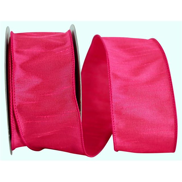 Reliant Ribbon 92975W-904-40H 20.5 in. 20 Yards Dupioni Supreme Wired Edge Ribbon, Hot Pink