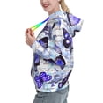 thumbnail image 2 of Fotbe Butterflies Pattern Womens Long Sleeve Hoodie, Pullover Hooded Sweatshirt, Kangaroo Pocket Hoodie with Eye-catching Drawstrings-Medium, 2 of 7