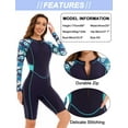 thumbnail image 3 of Women’s One Piece Boyleg Surfing Swimsuit Floral Printed Long Sleeve Rash Guard UPF 50+ Bathing Suit Swimwear, 3 of 6
