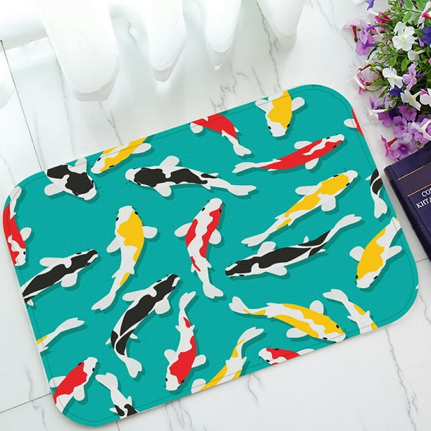 ABPHQTO Colorful Koi Fish Doormat Entrance Rug Area Rug Floor Mat Home