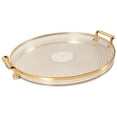 MANLINGDA Clear Tray with Round Handles for Ottoman/Coffee Table