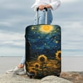 thumbnail image 7 of Gukieu Oil Starry Sky Sunflower Print Suitcase Protective Cover, Elastic Zipper Buckle Suitcase Protective Cover, Suitable for Travel, Business Trip-Large, 7 of 7