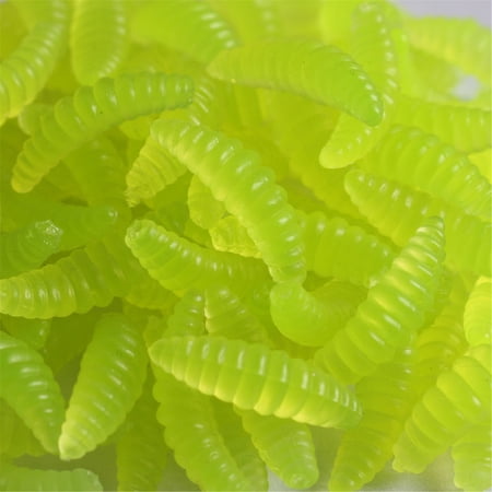 Oasiva 50Pcs Soft Fishing Lures Earthworms Baits Maggot Smell Worms Lures Silicone Artificial Baits Fishing Tackle Accessories