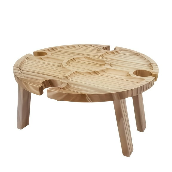 1pc Wooden Portable Picnic Table, Mini Wine Table for Outdoor, Foldable Beach Picnic Table, beach picnic tablewine table, Boho Picnic Table Wine Table with Picnic Tray for Camping, Beach, Picnic