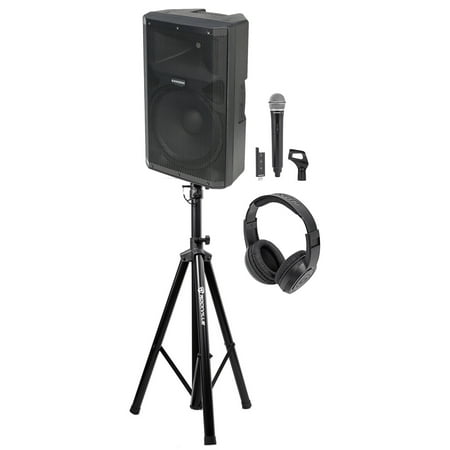 Samson RS115A 15" 400w Powered DJ PA Speaker w/Bluetooth+Wireless Mic+Headphones