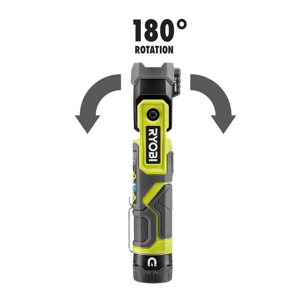 RYOBI USB Lithium LED Pivoting LASER Flashlight Kit
