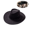 thumbnail image 4 of Homoyoyo Cowboy Straw Hat Wide Brim UV Protection Unisex Women Fishing 1Pcs, 4 of 6