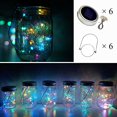 thumbnail image 3 of Cynzia Solar Mason Jar Lights Paquete de 6 20 luces LED de cadena con 6 perchas (sin frascos) Linterna de luces de luciérnaga impermeables para bodas al aire libre, patio, jardín, fiesta, decoración n, 3 of 5