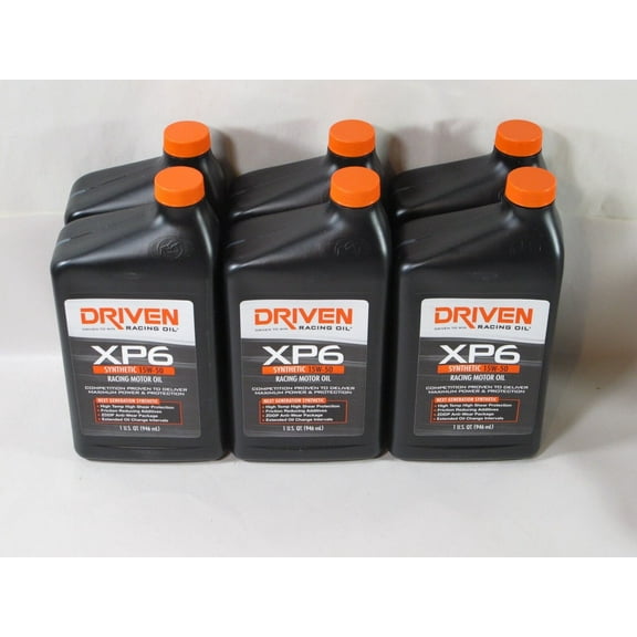 Driven Racing Oil 01006 XP6 15W50 Synthetic Racing Motor Oil with ZDDP - 6 Quarts