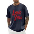 thumbnail image 4 of Camisas de Manga Larga para Hombres Imprimir Casual Cuello Redondo Blusa de Manga Corta, Camisas de Lino para Hombres, 4 of 7