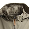 thumbnail image 4 of Rrxhxhs Raincoat for Men Solid Color Detachable‑Hood Long Sleeve Windproof Waterproof Hooded Outdoor Jacket with Multi Zipper Pockets, 4 of 4