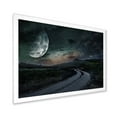 thumbnail image 2 of Designart 'The Meadow Under Full Moon With Rural Road Through ' Nautical & Coastal Framed Art Print, 2 of 4