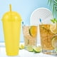 thumbnail image 4 of 5 vasos de plástico con tapas tipo cúpula y ranura para pajita, para agua, para fiestas, bebidas frías, café, té, postres, batidos, frutas con burbujas, 4 of 7