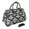 thumbnail image 1 of 21 in. Damask Carry-On Shoulder Tote Duffel Bag, Black & White, 1 of 1