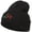 Black, variant on Rasta Heart Beat Embroidered Long Beanie - White OSFM