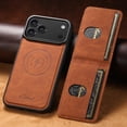 thumbnail image 3 of Dteck 2 in 1 Detachable Magnetic Wallet Case with Card Holder For iPhone 17 Pro, Faux Leather Phone Case with Kickstand, MagSafe Compatible, Shockproof Cover for Men and Women, Khaki, 3 of 10