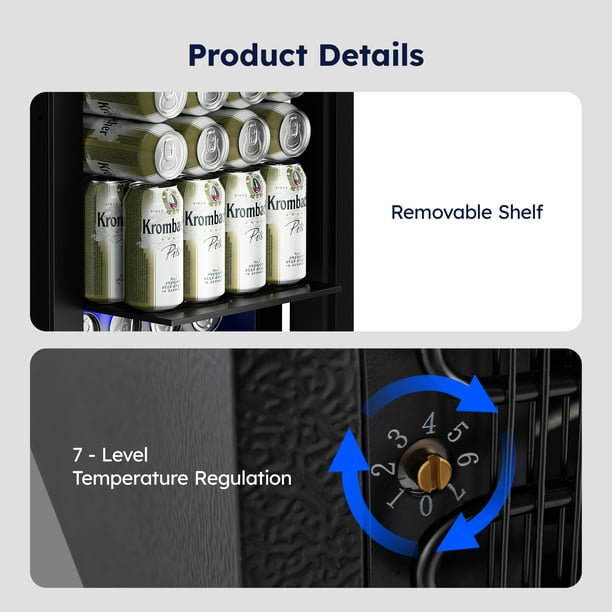 Simzlife 24 Cans Mini Beverage Refrigerator & Portable Wine Cooler