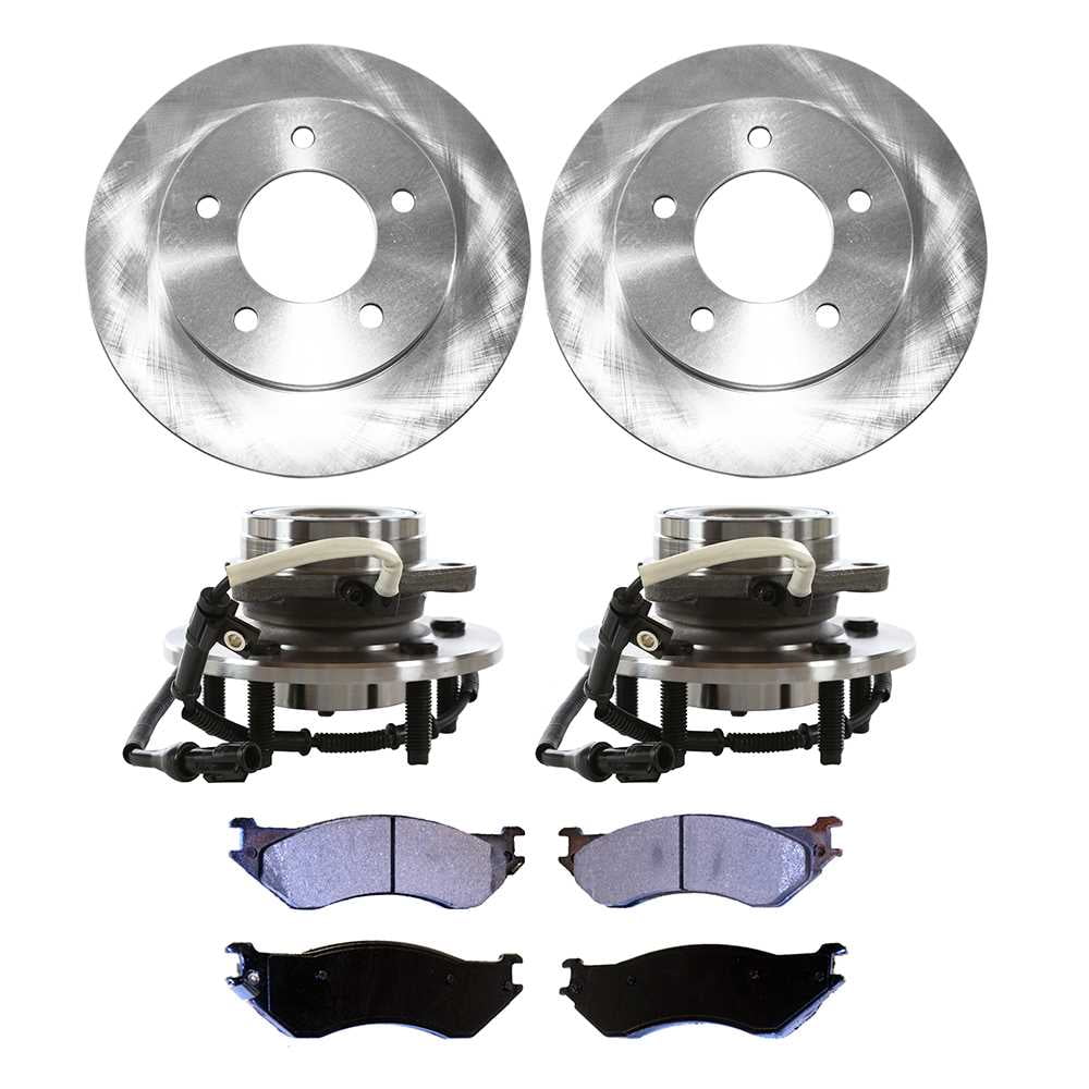 Front Brake Rotors Pad Wheel Hub Bearing Kit for 2001 2002 2003 Ford F