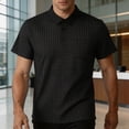 thumbnail image 6 of Ceisia Men's Plaid Checkered Short Sleeve Polo Shirt With Chest Pocket Black S Gift, 6 of 8