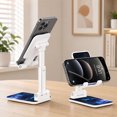 thumbnail image 4 of WIRESTER White Foldable Phone Stand for Desk, Adjustable Portable Cell Phone Holder for iPhone 17, 16, 15, 14 and Android Smartphones - Galaxy Star Space, 4 of 6