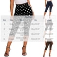 thumbnail image 4 of Women's Polka Dot Capri Pants, High Waist Stretchy Slim Fit Fabric, Daily Layering Casual Summer | TruHer,Navy S, 4 of 7