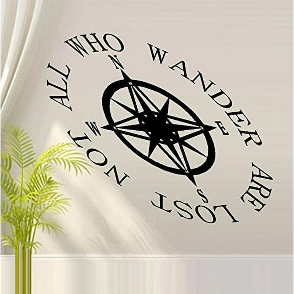 Decal ~ Not All Who Wander Are Lost #4: Wall or Window Decal (Large 20" x 24")